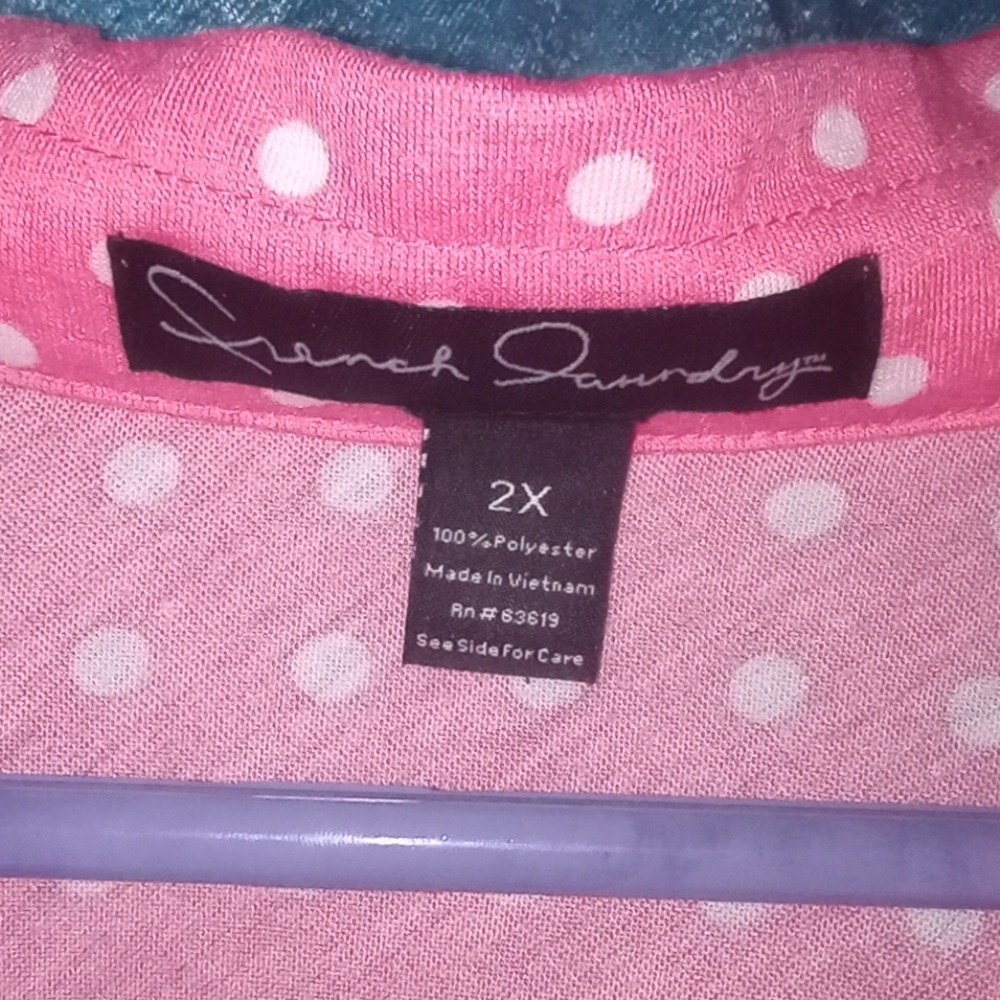(2X) French Laundry Polka Dot High Low Tank - Picture 2 of 3